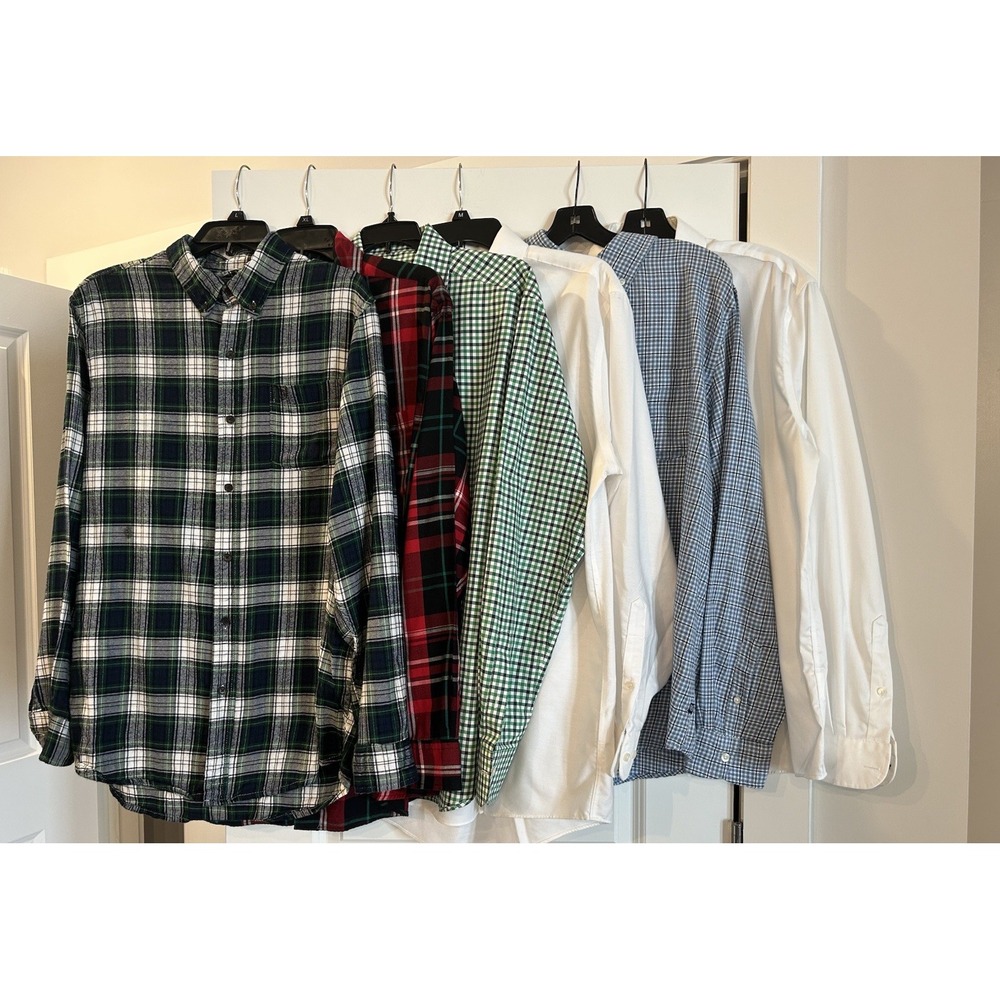 Huge Mens Lot Long Sleeve Button Down ‎ Shirts Large Tommy Chaps Ingram Staffard